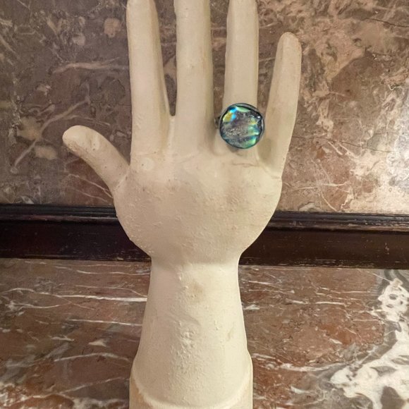 RENAISSANCE FAIR Gorgeous Glass Art Ring Size 7 (but adjustable) - Picture 9 of 12